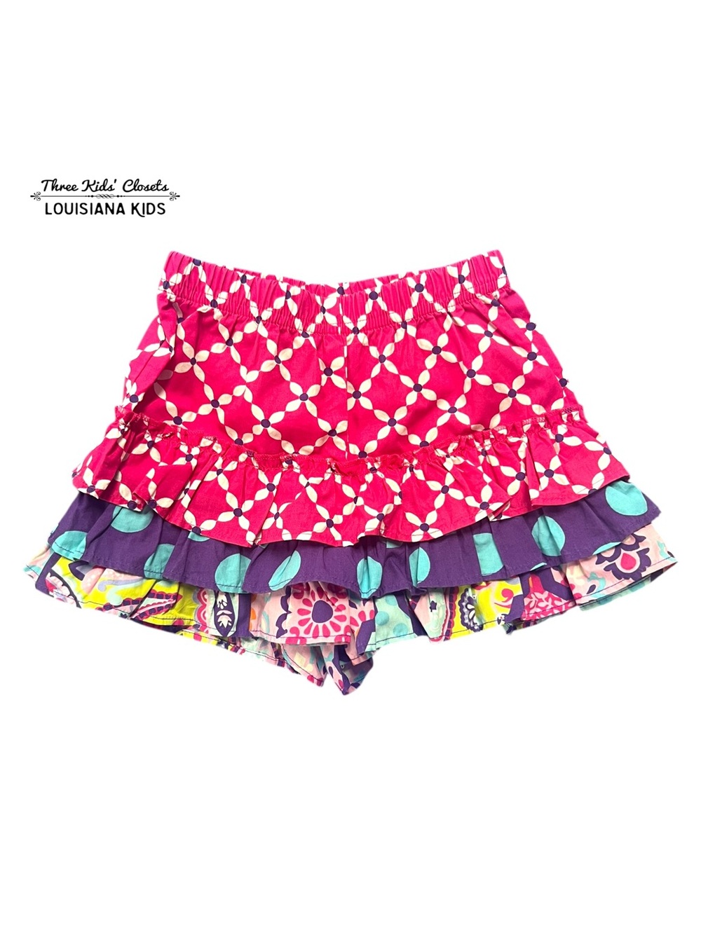 Eleanor Rose 2Y Bandana Breeze Ruffle Shorts